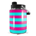 Skin Decal Wrap for Yeti Half Gallon Jug Psycho Stripes Neon Teal and Hot Pink - JUG NOT INCLUDED by WraptorSkinz