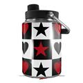 Skin Decal Wrap for Yeti Half Gallon Jug Hearts and Stars Red - JUG NOT INCLUDED by WraptorSkinz