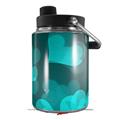 Skin Decal Wrap for Yeti Half Gallon Jug Bokeh Hearts Neon Teal - JUG NOT INCLUDED by WraptorSkinz