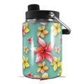 Skin Decal Wrap for Yeti Half Gallon Jug Beach Flowers Seafoam Green - JUG NOT INCLUDED by WraptorSkinz