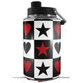 Skin Decal Wrap for Yeti 1 Gallon Jug Hearts and Stars Red - JUG NOT INCLUDED by WraptorSkinz