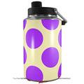 Skin Decal Wrap for Yeti 1 Gallon Jug Kearas Polka Dots Purple On Cream - JUG NOT INCLUDED by WraptorSkinz