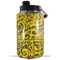 Skin Decal Wrap for Yeti 1 Gallon Jug Folder Doodles Yellow - JUG NOT INCLUDED by WraptorSkinz