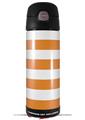 Skin Decal Wrap for Thermos Funtainer 16oz Bottle Psycho Stripes Orange and White (BOTTLE NOT INCLUDED) by WraptorSkinz