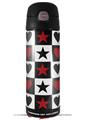 Skin Decal Wrap for Thermos Funtainer 16oz Bottle Hearts and Stars Red (BOTTLE NOT INCLUDED) by WraptorSkinz