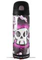 Skin Decal Wrap for Thermos Funtainer 16oz Bottle Cartoon Skull Pink (BOTTLE NOT INCLUDED) by WraptorSkinz
