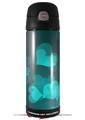 Skin Decal Wrap for Thermos Funtainer 16oz Bottle Bokeh Hearts Neon Teal (BOTTLE NOT INCLUDED) by WraptorSkinz