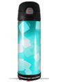 Skin Decal Wrap for Thermos Funtainer 16oz Bottle Bokeh Squared Neon Teal (BOTTLE NOT INCLUDED) by WraptorSkinz