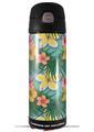 Skin Decal Wrap for Thermos Funtainer 16oz Bottle Beach Flowers 02 Seafoam Green (BOTTLE NOT INCLUDED) by WraptorSkinz