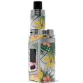 Skin Decal Wrap for Smok AL85 Alien Baby Beach Flowers 02 White VAPE NOT INCLUDED
