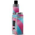 Skin Decal Wrap for Smok AL85 Alien Baby Two Tone Waves Neon Teal Hot Pink VAPE NOT INCLUDED