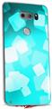 Skin Decal Wrap for LG V30 Bokeh Squared Neon Teal