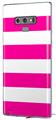 Decal style Skin Wrap compatible with Samsung Galaxy Note 9 Psycho Stripes Hot Pink and White