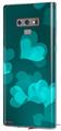 Decal style Skin Wrap compatible with Samsung Galaxy Note 9 Bokeh Hearts Neon Teal