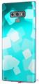 Decal style Skin Wrap compatible with Samsung Galaxy Note 9 Bokeh Squared Neon Teal