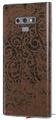 Decal style Skin Wrap compatible with Samsung Galaxy Note 9 Folder Doodles Chocolate Brown