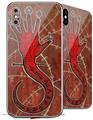 2 Decal style Skin Wraps set for Apple iPhone X and XS Red Right Hand