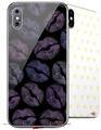 2 Decal style Skin Wraps set for Apple iPhone X and XS Purple And Black Lips