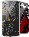 2 Decal style Skin Wraps set for Apple iPhone X and XS Baja 0023 Orange
