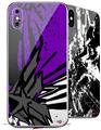 2 Decal style Skin Wraps set for Apple iPhone X and XS Baja 0040 Purple