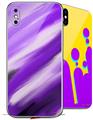 2 Decal style Skin Wraps set for Apple iPhone X and XS Paint Blend Purple