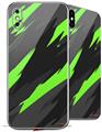 2 Decal style Skin Wraps set for Apple iPhone X and XS Jagged Camo Neon Green
