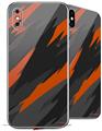 2 Decal style Skin Wraps set for Apple iPhone X and XS Jagged Camo Burnt Orange