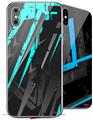 2 Decal style Skin Wraps set for Apple iPhone X and XS Baja 0014 Neon Teal