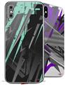 2 Decal style Skin Wraps set for Apple iPhone X and XS Baja 0014 Seafoam Green