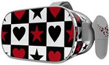 Decal style Skin Wrap compatible with Oculus Go Headset - Hearts and Stars Red (OCULUS NOT INCLUDED)
