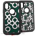 2x Decal style Skin Wrap Set compatible with Otterbox Defender iPhone X and Xs Case - Locknodes 03 Hunter Green (CASE NOT INCLUDED)