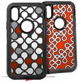 2x Decal style Skin Wrap Set compatible with Otterbox Defender iPhone X and Xs Case - Locknodes 05 Red Dark (CASE NOT INCLUDED)