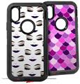 2x Decal style Skin Wrap Set compatible with Otterbox Defender iPhone X and Xs Case - Face Dark Purple (CASE NOT INCLUDED)