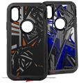 2x Decal style Skin Wrap Set compatible with Otterbox Defender iPhone X and Xs Case - Baja 0023 Orange Burnt (CASE NOT INCLUDED)