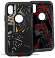 2x Decal style Skin Wrap Set compatible with Otterbox Defender iPhone X and Xs Case - Baja 0023 Orange (CASE NOT INCLUDED)