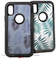 2x Decal style Skin Wrap Set compatible with Otterbox Defender iPhone X and Xs Case - Palms 01 Purple On Purple (CASE NOT INCLUDED)