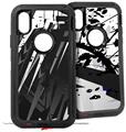 2x Decal style Skin Wrap Set compatible with Otterbox Defender iPhone X and Xs Case - Baja 0014 White (CASE NOT INCLUDED)