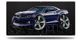 2010 Camaro RS Blue Dark on Black Garage Decor Shop Banner 36"x72"