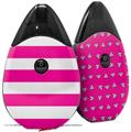 Skin Decal Wrap 2 Pack compatible with Suorin Drop Psycho Stripes Hot Pink and White VAPE NOT INCLUDED