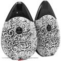 Skin Decal Wrap 2 Pack compatible with Suorin Drop Folder Doodles White VAPE NOT INCLUDED