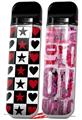 Skin Decal Wrap 2 Pack for Smok Novo v1 Hearts and Stars Red VAPE NOT INCLUDED