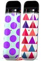 Skin Decal Wrap 2 Pack for Smok Novo v1 Kearas Polka Dots Purple And Blue VAPE NOT INCLUDED