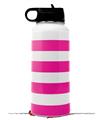 Skin Wrap Decal compatible with Hydro Flask Wide Mouth Bottle 32oz Psycho Stripes Hot Pink and White (BOTTLE NOT INCLUDED)