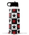 Skin Wrap Decal compatible with Hydro Flask Wide Mouth Bottle 32oz Hearts and Stars Red (BOTTLE NOT INCLUDED)