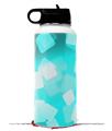 Skin Wrap Decal compatible with Hydro Flask Wide Mouth Bottle 32oz Bokeh Squared Neon Teal (BOTTLE NOT INCLUDED)