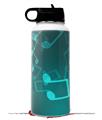 Skin Wrap Decal compatible with Hydro Flask Wide Mouth Bottle 32oz Bokeh Music Neon Teal (BOTTLE NOT INCLUDED)