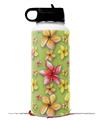 Skin Wrap Decal compatible with Hydro Flask Wide Mouth Bottle 32oz Beach Flowers Sage Green (BOTTLE NOT INCLUDED)