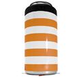 WraptorSkinz Skin Decal Wrap compatible with Yeti 16oz Tall Colster Can Cooler Insulator Psycho Stripes Orange and White (COOLER NOT INCLUDED)