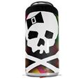 WraptorSkinz Skin Decal Wrap compatible with Yeti 16oz Tall Colster Can Cooler Insulator Rainbow Plaid Skull (COOLER NOT INCLUDED)