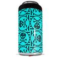 WraptorSkinz Skin Decal Wrap compatible with Yeti 16oz Tall Colster Can Cooler Insulator Skull Patch Pattern Blue (COOLER NOT INCLUDED)